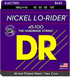 Μπάσου Χορδές DR NICKEL LO-RIDERS  4-ΧΟΡΔΟΥ  NMLH-45    (45-100) Σετ Χορδές μπάσσου