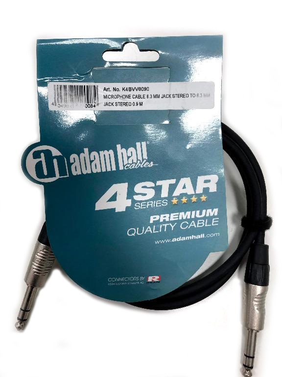   XLR-XLR, XLR-JACK  Balanced TRS Adam Hall Cables K4BVV0090