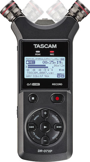 Tascam DR-07XP. Φορητός ψηφιακός εγγραφέας με USB Audio Interface & ρυθμιζόμενα μικρόφωνα
