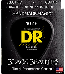 Ηλεκτρικής Κιθάρας Χορδές DR BLACK BEAUTIES, COATED EXTRA- LIFE  BKE-10   10-46 Σετ Χορδές ηλεκτρικής κιθάρας