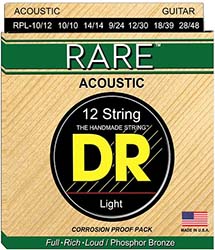 DR RARE   Phosphor Bronze RPL-10/12   12 ΧΟΡΔΗΣ Σετ Χορδές ακουστικής κιθάρας
