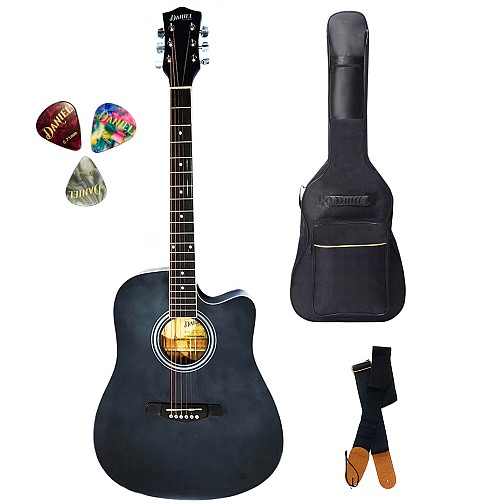 Ηλεκτροακουστική Κιθάρα Πακέτο, Daniel CF-4001C EQ Black. Θήκη+Ζώνη+Πένες