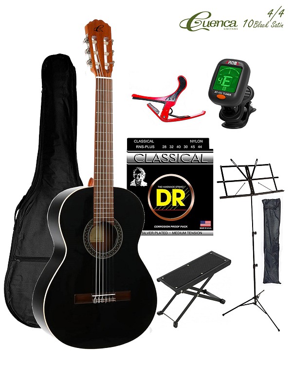 Ισπανικές Κλασικές Κιθάρες Cuenca Cuenca 10 Black Κλασσική 4/4 Bundle