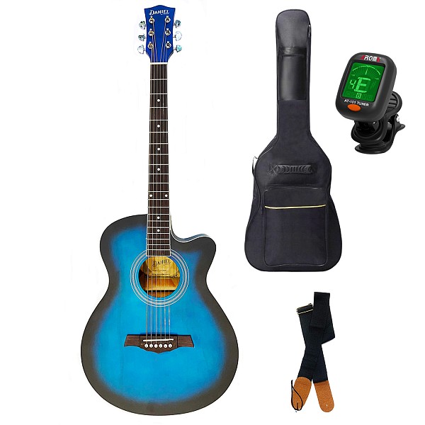 Κιθάρες Ακουστική Κιθάρα Πακέτο, Daniel CF-3000C Blue. Θήκη+Ζώνη+Τuner.