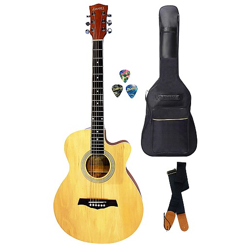 Ακουστική Κιθάρα Daniel CF-3000C Natural, με θήκη, ζώνη, πένες