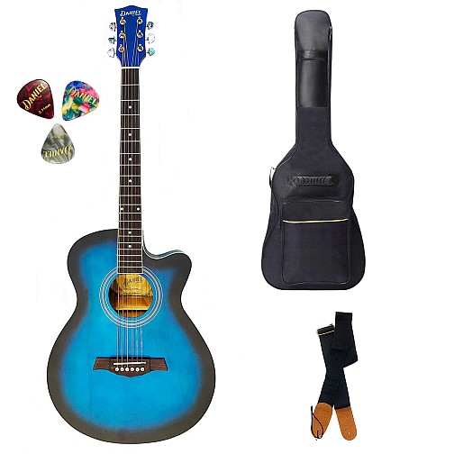 Ηλεκτροακουστική Κιθάρα Πακέτο, Daniel CF-3000C EQ Blue. Θήκη+Ζώνη+Πένες