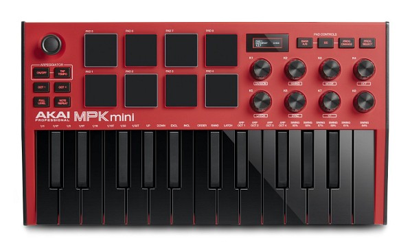 Akai MIDI Controllers, Pad Controllers AKAI Professional MPK Mini MK3 Red