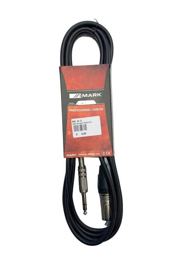 Καλώδια-Οργάνων-Μικροφώνων Καλώδιο Microphone Male XLR-6,3mm Jack Stereo. Μέτρα 3m Mark MK44 2