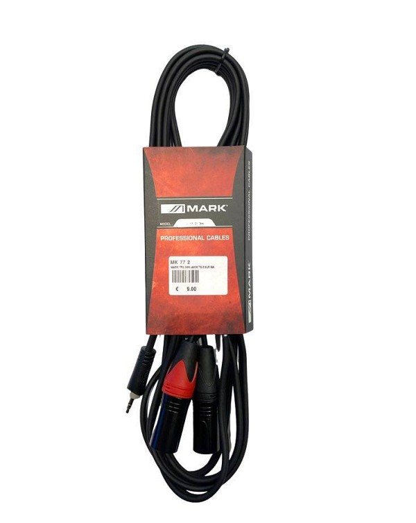 Καλώδια-Οργάνων-Μικροφώνων Καλώδιο Microphone Male 2 XLR-3,5mm Mini Jack Stereo. Μέτρα 3m Mark MK77 2