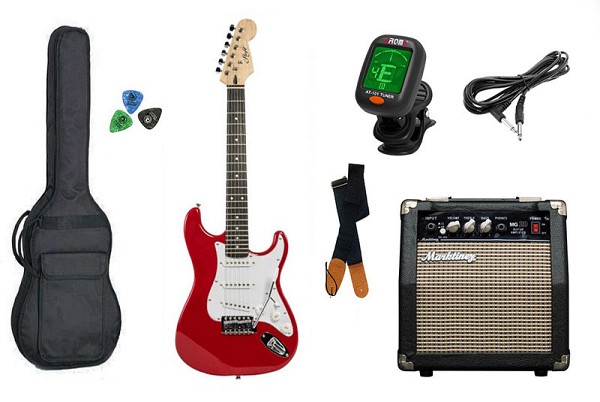 Κιθάρες Ηλεκτρική κιθάρα Πακέτο Strat Mini FLIGHT EST11 Mini 3/4 RED