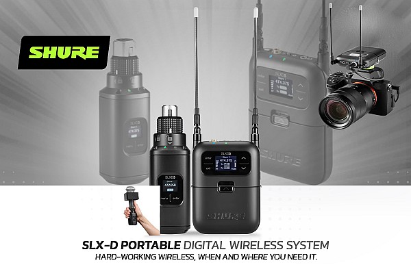 Single-Channel Portable Digital Wireless Receiver + Transmitter With XLR Connector (SLXD-5 + SLXD-3)