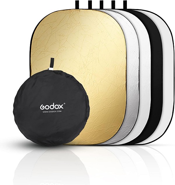 ΦΩΤΙΣΜΟΣ Godox 5-in-1 Gold, Silver, Soft Gold, White, Transparant Reflector disc - 80 x 120cm