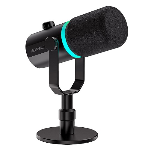 Feelworld PM1 RGB Microphone for Podcasting Recording Gaming Live Streaming