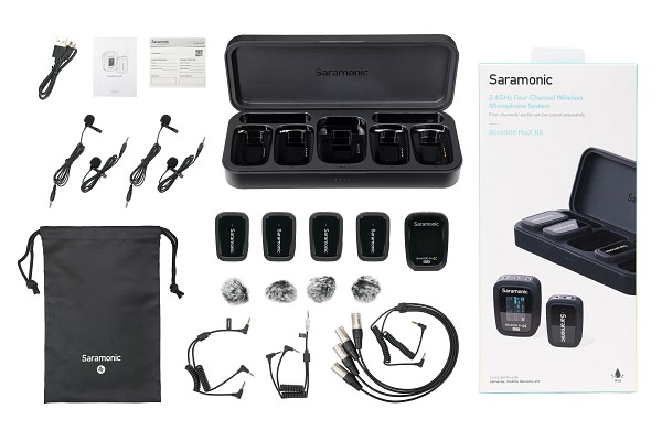 Saramonic Wireless Smart Microphone. Saramonic Blink 500 ProX B8 4-Person Wireless Clip-On Mic System with On-Board Recording, N/C and Lavaliers
