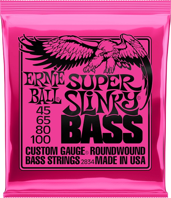 Ernie Ball 2834 Σετ Nickel Wound Χορδών για Μπάσο Slinky Bass 4-String Super 45 - 100