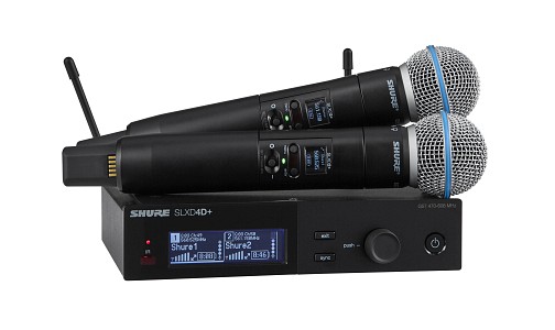 SHURE SLXD24D+/B58 Dual Wireless System with 2 SLXD2+/B58 Handheld Transmitters