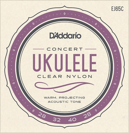 D'Addario EJ65C Clear Nylon Χορδές Concert Ukulele