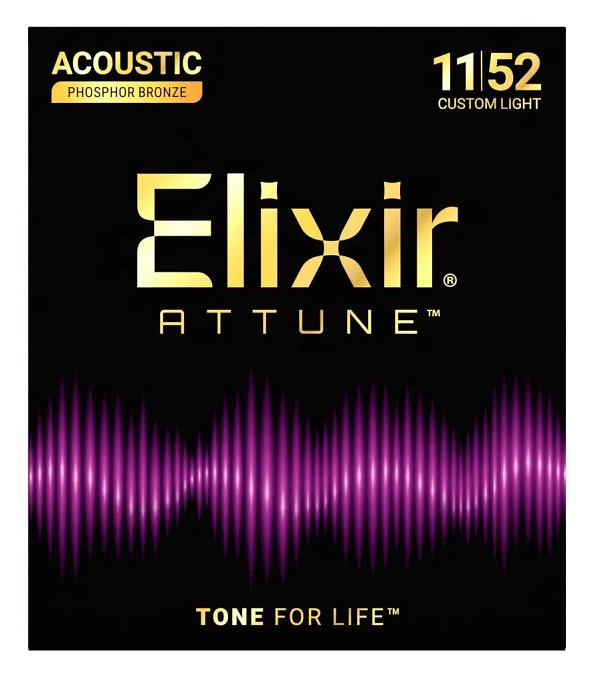 ELIXIR Attune 21027 Χορδές Ακουστικής Κιθάρας Phosphor Bronze. 011-052 Custom Light