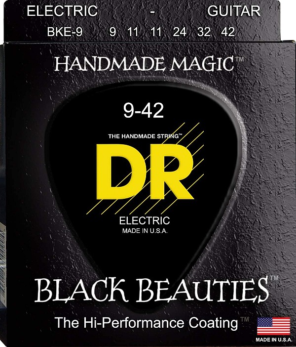 Ηλεκτρικής Κιθάρας Χορδές DR BLACK BEAUTIES, COATED EXTRA- LIFE   BKE-9  9-42 Σετ Χορδές ηλεκτρικής κιθάρας