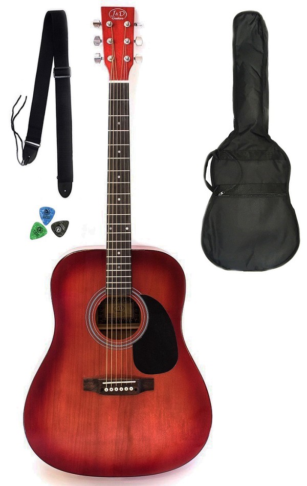 Ακουστικές Κιθάρες Jack & Danny Ακουστική κιθάρα AG-6 Pack RDS με δώρο θήκη, ζώνη, πένες, Jack and Danny
