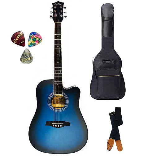 Ηλεκτροακουστική Κιθάρα Πακέτο, Daniel CF-4001C EQ Blue. Θήκη+Ζώνη+Πένες