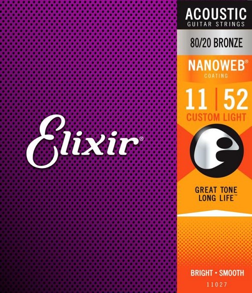 ELIXIR 11027 Bronze Custom Light 011-052 Σετ Χορδές ακουστικής κιθάρας
