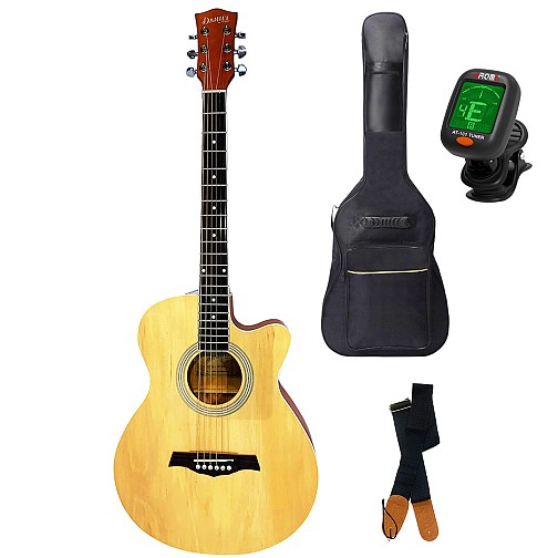 Ακουστική Κιθάρα Πακέτο, Daniel CF-3000C Natural. Θήκη+Ζώνη+Τuner.