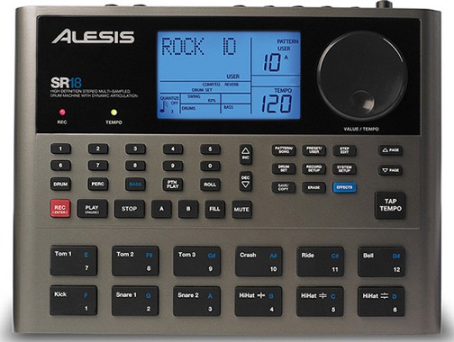 ALESIS  SR-18 DRUM MACHINE διαθέτει περασμένους και ελληνικούς ρυθμούς.