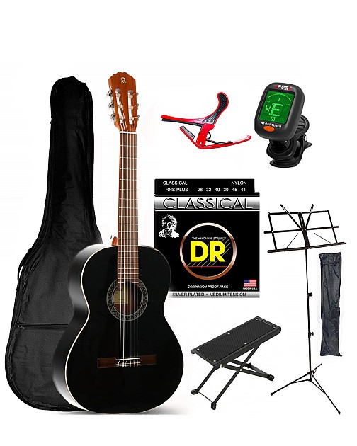 Alhambra 1C Black Satin Κλασσική κιθάρα 4/4 Bundle