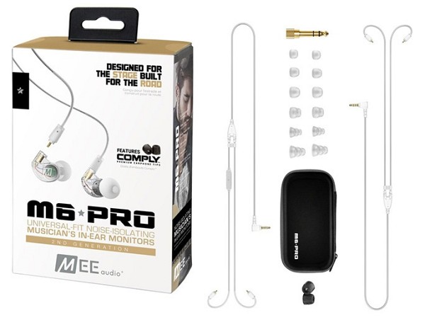 MEE Audio  in-ear M6PROG2 Clear UNIVERSAL MICROPHONE, REMOTE,VOLUME CONTROL