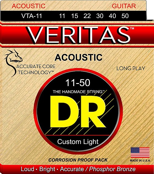 DR VERITAS Phosphor Bronze VTA-11 ( 11-50 )Σετ χορδές ακουστικής κιθάρας.
