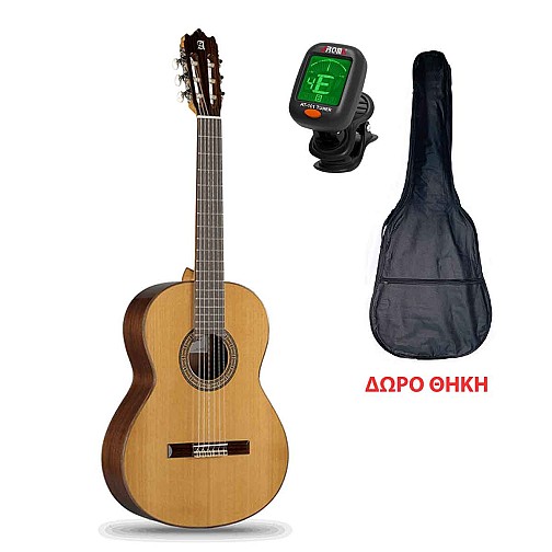 Alhambra 3C Κλασσική κιθάρα 4/4 μαζί με Aroma Clip Tuner AT-101 και ΔΩΡΟ θήκη