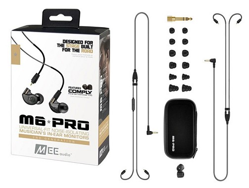 MEE Audio Ακουστικά in-ear M6PROG2 Black UNIVERSAL MICROPHONE, REMOTE,VOLUME CONTROL