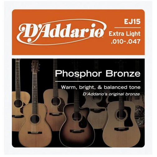 Dʼ Addario EJ-15 Phosphor Bronze Σετ Χορδές ακουστικής κιθάρας