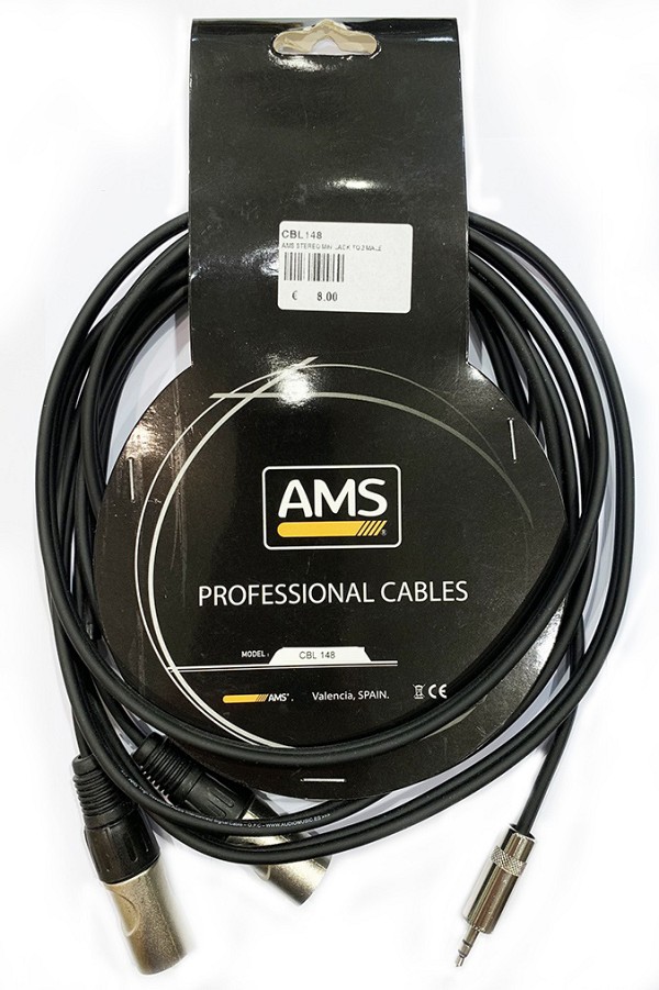 Καλώδια-Οργάνων-Μικροφώνων Καλώδιο Stereo Mini Jack -XLR Male. 2 Μέτρα AMS CBL-148