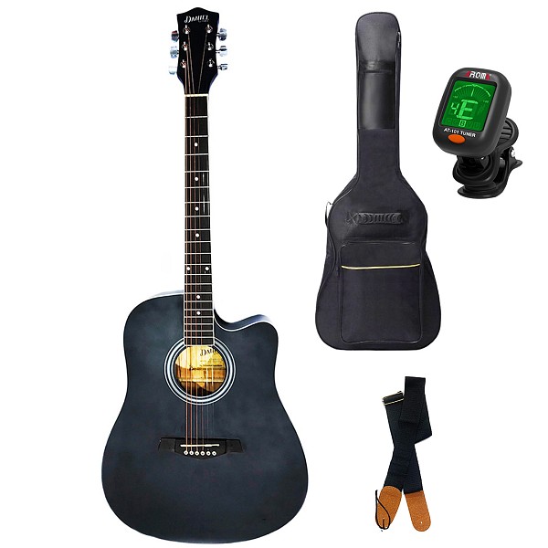 Ακουστική Κιθάρα Πακέτο, Daniel CF-4001C Black. Θήκη+Ζώνη+Τuner.