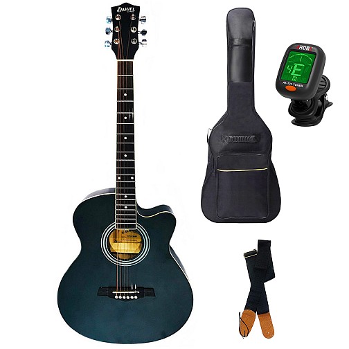 Ακουστική Κιθάρα Πακέτο, Daniel CF-3000C Black. Θήκη+Ζώνη+Τuner.