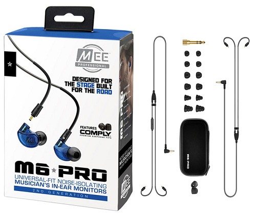 MEE Audio Ακουστικά in-ear M6PROG2 Blue UNIVERSAL MICROPHONE, REMOTE,VOLUME CONTROL